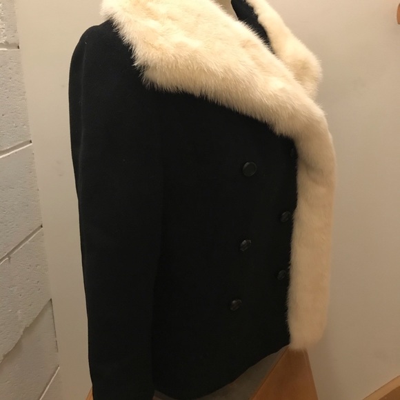 Hollywood Mink & Wool Black Jacket. Size Small - Picture 5 of 6